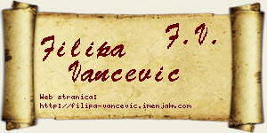 Filipa Vančević vizit kartica
